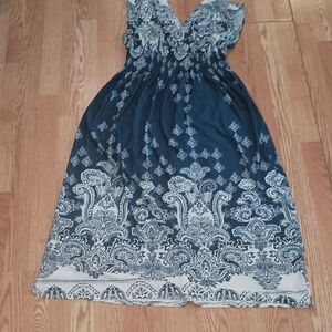 NWOT Jon & Anna Teal and White Maxi Dress